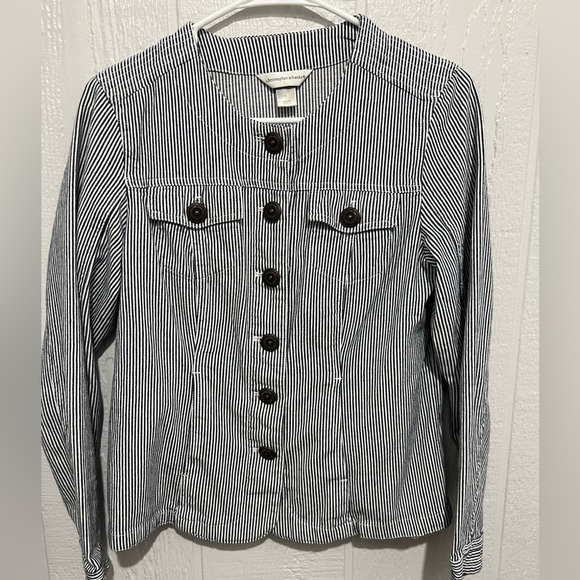 Christopher & Banks size small button up denim Shacket - Picture 1 of 5